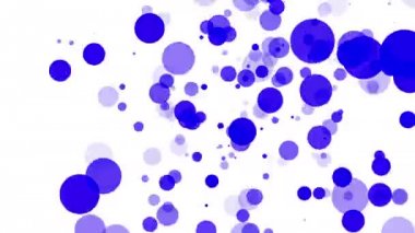 mavi yarı saydam parçacıklar yavaş yavaş beyaz bir arka plan üzerinde hareket. soyut animasyon. 3d render