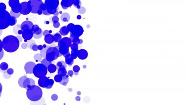 mavi yarı saydam parçacıklar yavaş yavaş beyaz bir arka plan üzerinde hareket. soyut animasyon. 3d render