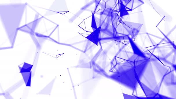 蓝色粒子在白色背景上缓慢移动 抽象动画 — 图库视频影像
