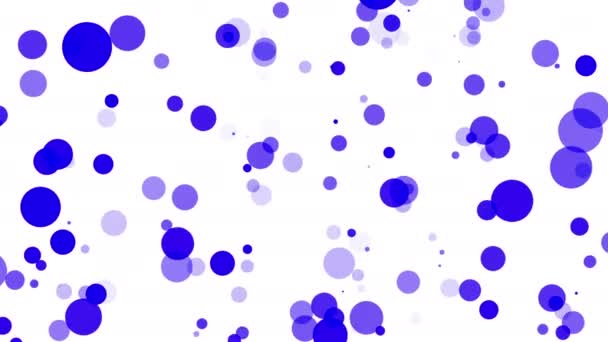 Particules Translucides Bleues Déplaçant Lentement Sur Fond Blanc Animation Abstraite — Video