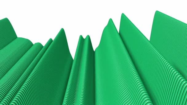 Driedimensionale Groene Strepen Zijn Langzaam Misvormde Abstracte Animatie Rendering — Stockvideo