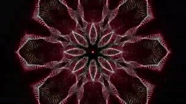 Kaleydoskop screensaver beyaz yuvarlak parçacıkların animasyon. arka plan. 3D render