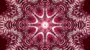 Kaleydoskop screensaver beyaz yuvarlak parçacıkların animasyon. arka plan. 3D render