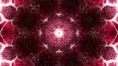 Kaleydoskop screensaver beyaz yuvarlak parçacıkların animasyon. arka plan. 3D render