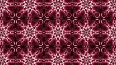 Kaleydoskop screensaver beyaz yuvarlak parçacıkların animasyon. arka plan. 3D render