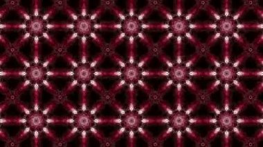 Kaleydoskop screensaver beyaz yuvarlak parçacıkların animasyon. arka plan. 3D render