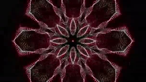 Kaléidoscope animé économiseur d'écran de particules rondes blanches. fond abstrait. Rendu 3d 