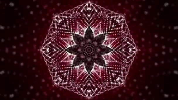 Kaléidoscope animé économiseur d'écran de particules rondes blanches. fond abstrait. Rendu 3d 