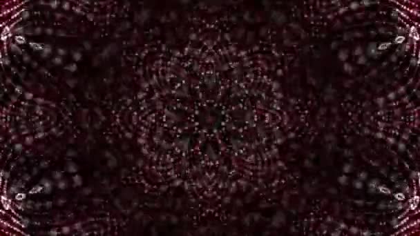 Kaléidoscope animé économiseur d'écran de particules rondes blanches. fond abstrait. Rendu 3d 