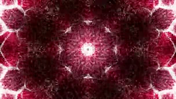 Kaléidoscope animé économiseur d'écran de particules rondes blanches. fond abstrait. Rendu 3d 