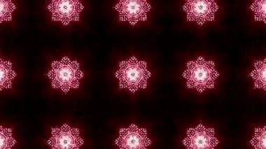 Kaleydoskop screensaver beyaz yuvarlak parçacıkların animasyon. arka plan. 3D render