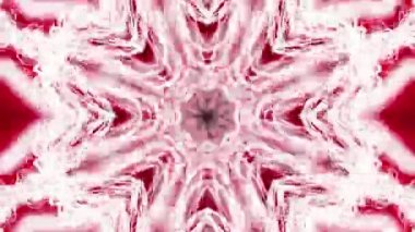 Kaleydoskop screensaver beyaz yuvarlak parçacıkların animasyon. arka plan. 3D render