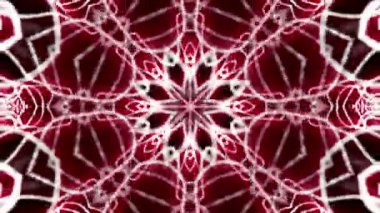 Kaleydoskop screensaver beyaz yuvarlak parçacıkların animasyon. arka plan. 3D render