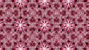 Kaleydoskop screensaver beyaz yuvarlak parçacıkların animasyon. arka plan. 3D render