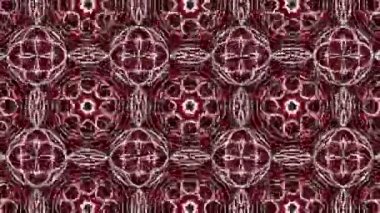 Kaleydoskop screensaver beyaz yuvarlak parçacıkların animasyon. arka plan. 3D render