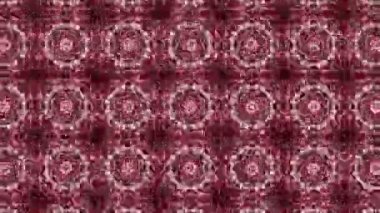 Kaleydoskop screensaver beyaz yuvarlak parçacıkların animasyon. arka plan. 3D render