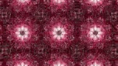 Kaleydoskop screensaver beyaz yuvarlak parçacıkların animasyon. arka plan. 3D render