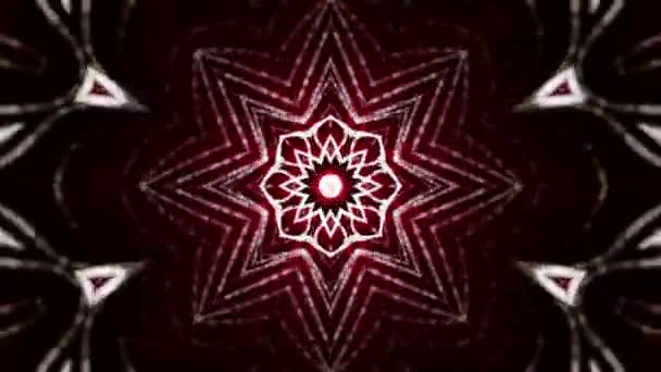 Screensaver Caleidoscópio Animado Partículas Redondas Brancas Fundo Abstrato Renderização — Vídeo de Stock