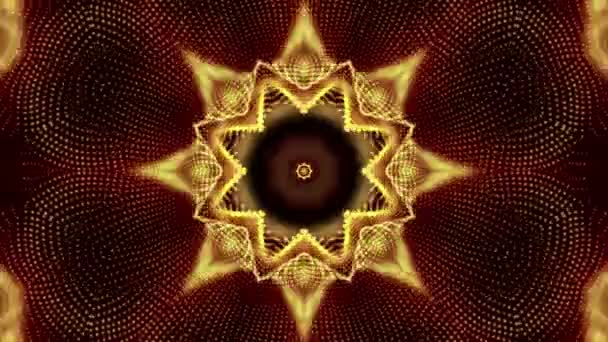 Kaléidoscope animé économiseur d'écran de particules rondes blanches. fond abstrait. Rendu 3d 