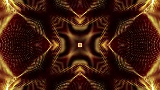 Kaléidoscope animé économiseur d'écran de particules rondes blanches. fond abstrait. Rendu 3d 