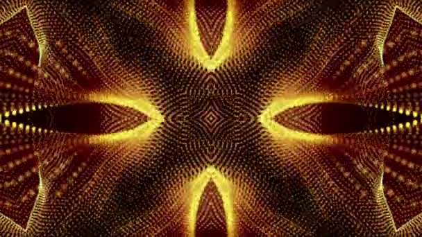 Kaléidoscope animé économiseur d'écran de particules rondes blanches. fond abstrait. Rendu 3d 