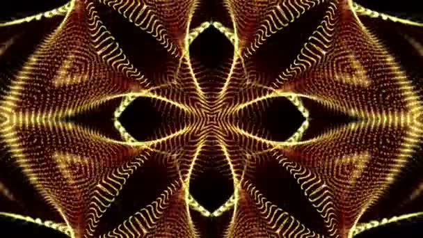 Kaléidoscope animé économiseur d'écran de particules rondes blanches. fond abstrait. Rendu 3d 