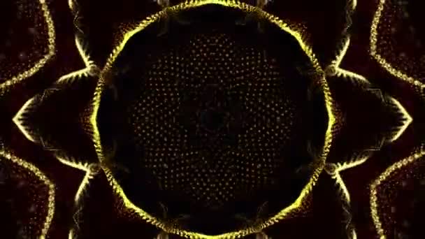 Kaléidoscope animé économiseur d'écran de particules rondes blanches. fond abstrait. Rendu 3d 