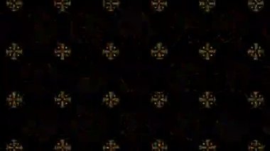 Kaleydoskop screensaver beyaz yuvarlak parçacıkların animasyon. arka plan. 3D render