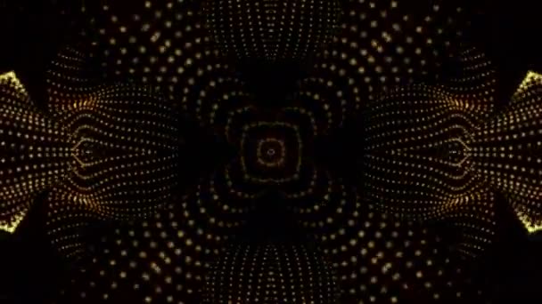 Kaléidoscope animé économiseur d'écran de particules rondes blanches. fond abstrait. Rendu 3d 