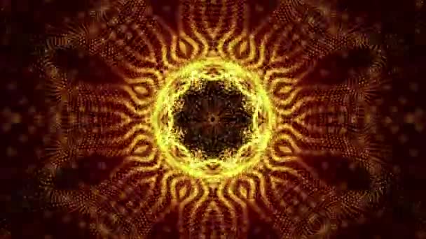 Kaléidoscope animé économiseur d'écran de particules rondes blanches. fond abstrait. Rendu 3d 