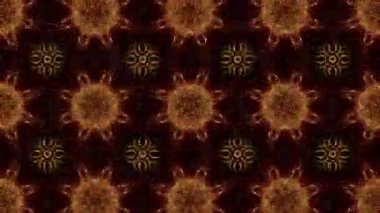 Kaleydoskop screensaver beyaz yuvarlak parçacıkların animasyon. arka plan. 3D render