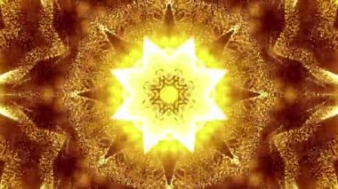 Kaleydoskop screensaver beyaz yuvarlak parçacıkların animasyon. arka plan. 3D render