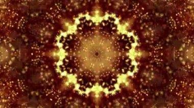 Kaleydoskop screensaver beyaz yuvarlak parçacıkların animasyon. arka plan. 3D render