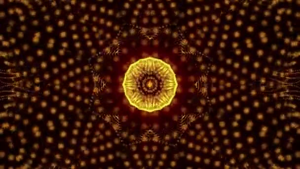 Kaléidoscope animé économiseur d'écran de particules rondes blanches. fond abstrait. Rendu 3d 