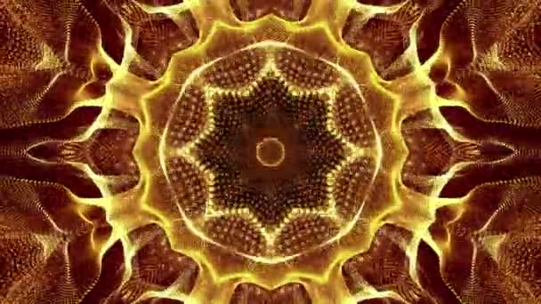 Kaléidoscope animé économiseur d'écran de particules rondes blanches. fond abstrait. Rendu 3d 