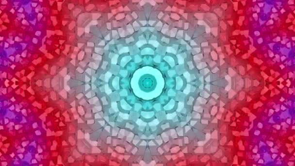 Animated Kaleidoscope Screensaver White Particles Abstract Background Rendering — Stock Video