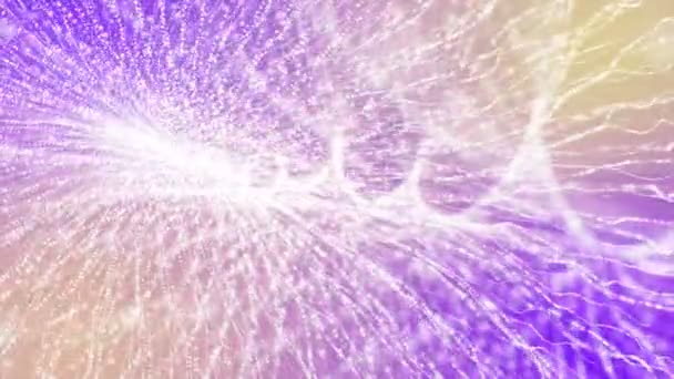 Particules Blanches Déplacent Lentement Sur Fond Violet Rendu Animation Abstraite — Video