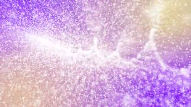 Particules Blanches Déplacent Lentement Sur Fond Violet Rendu Animation Abstraite — Video