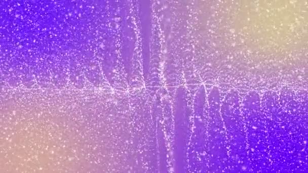 白い粒子は 紫色の背景にゆっくりと移動します レンダリング抽象アニメーション — ストック動画