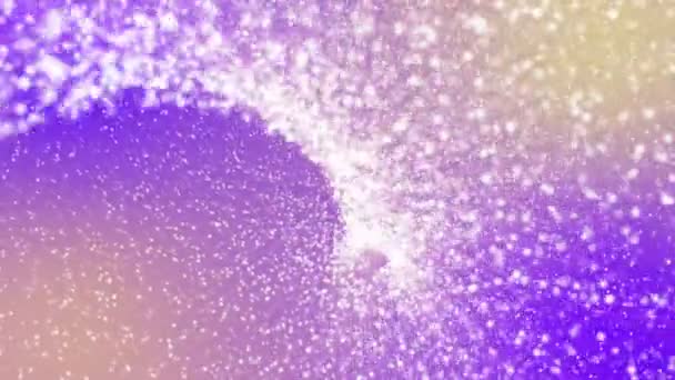 particules blanches se déplacent lentement sur un fond violet. 3D rendu animation abstraite 