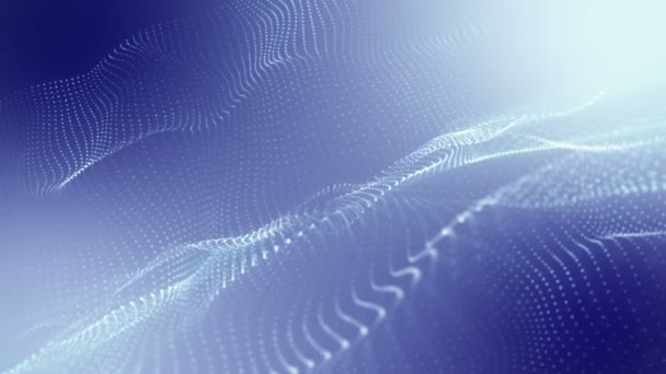 Partículas Luz Moviéndose Lentamente Sobre Fondo Azul Renderizar Animación Abstracta — Vídeos de Stock