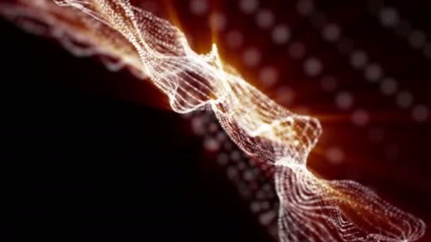 Fondo Abstracto Tridimensional Partículas Luminosas Voladoras Renderizado — Vídeos de Stock