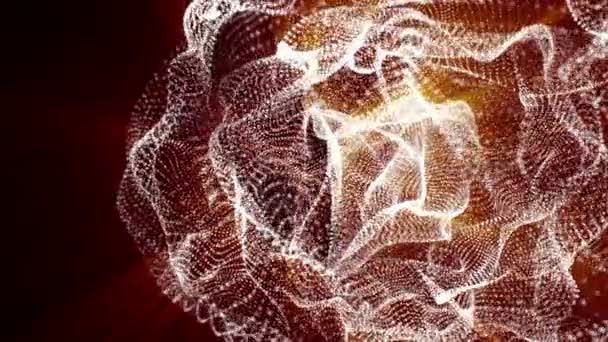 Abstrakter Dreidimensionaler Hintergrund Fliegende Leuchtpartikel Darstellung — Stockvideo