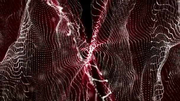 Abstrakt Tredimensionell Bakgrund Flygande Lysande Partiklar Rendering — Stockvideo