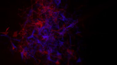 abstract three-dimensional background. flying connecting particles. 3d rendering