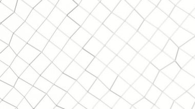 Beyaz soyut deforme üç boyutlu ızgara. 3D render.