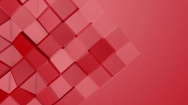 Kırmızı animasyonlu düşük poli arka plan. 3D render