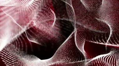 bir turuncu parlamayı ile beyaz parçacıklar bir siyah arka plan üzerine taşıyın. Soyut animasyon. 3D render