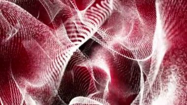 bir turuncu parlamayı ile beyaz parçacıklar bir siyah arka plan üzerine taşıyın. Soyut animasyon. 3D render