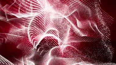 bir turuncu parlamayı ile beyaz parçacıklar bir siyah arka plan üzerine taşıyın. Soyut animasyon. 3D render